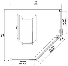 Душевое ограждение AZARIO EDMONTON 900х900х2000 стекло серое 8 мм. профиль серый (AZ-NNC3231-2 900)