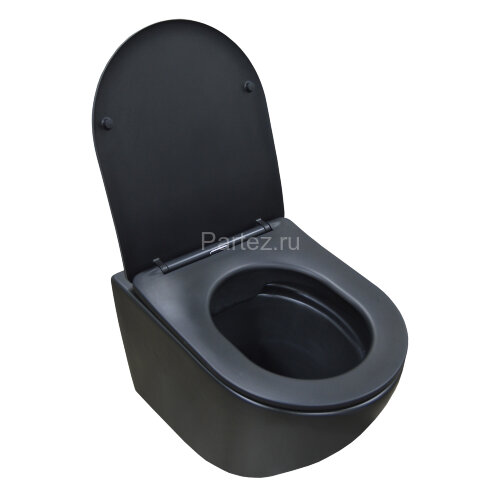 Сет AZARIO инсталляция + Унитаз подвесной Gloria с быстросъемным сиденьем микролифт, черный матовый