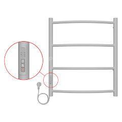 Полотенцесушитель электрический AZARIO VERONA 500/600 4 секции, диммер слева, белый (AZ04756W)