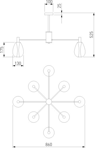 Потолочная люстра Eurosvet 60175/8 латунь