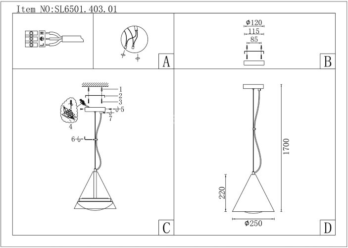 Подвесной светильник ST Luce SL6501.403.01
