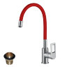 Смеситель Rossinka Z35-35U-Red для кухни с гибким цветным изливом