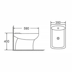 Биде напольное AZARIO ELANA 590х350х400 (AZ-434B)