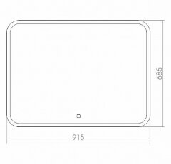 Зеркало AZARIO Стив 915х685 сенсорный выключатель с функцией диммера, подогрев (ФР-00001020)