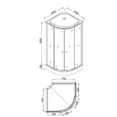 Душевая кабина Loranto 100x100x215 поддон 13 см, 4 мм прозрачное стекло с рисунком &quot;мозайка&quot; (CS-1000-13ТМ/М)