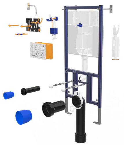 Сет LORANTO Инсталляция с кнопкой Line хром глянец + унитаз CANTO с сиденьем микролифт (4501+7322+CS