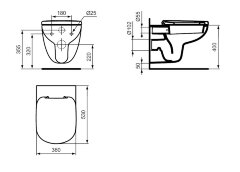 Унитаз подвесной Ideal Standard Tempo без сиденья, белый (T331101)