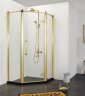 Душевое ограждение Azario ONTARIO 900х900х2000, без поддона, прозрачное стекло 8 мм, цвет профиля золото (AZ-NBB3231 900 GOLD)