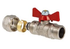 Кран шаровой с цангой D16x1/2&quot; НР баб. VALTEC