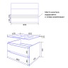 Комплект тумба Loranto Арфа NEW 60/2 610х470х545 подвесная без подсветки с раковиной LEONE AZ-7506-6