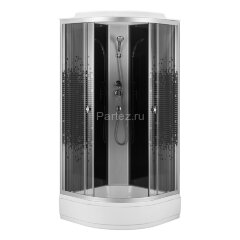 Душевая кабина Loranto 90x90x215 поддон 25 см, 4 мм прозрачное стекло с рисунком &quot;мозайка&quot; (CS-900-25ТМ/М)