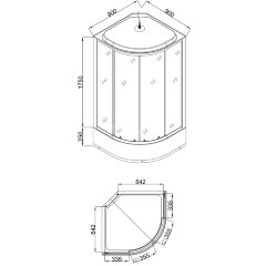 Душевая кабина Loranto 90x90x215 поддон 25 см, 4 мм прозрачное стекло с рисунком &quot;мозайка&quot; (CS-900-25ТМ/М)