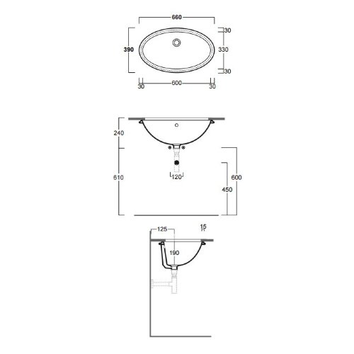 Раковина встраиваемая SIMAS Lft Spazio под столешницу 660х390 цвет белый (LFT74bi)