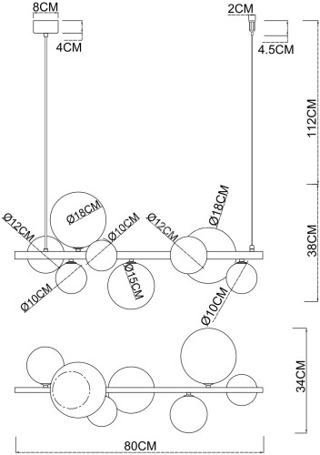 Подвесной светильник Arte Lamp A7790SP-8BK