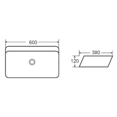 Раковина-чаша Azario 600х390х120 накладная, овальная, белый глянец (AZ-2243-B)