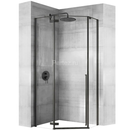 Душевое ограждение Loranto NEO 90x90x195 прозрачное закаленное стекло 8 мм, Easy clean, профиль черный, без поддона (CS-22107B)