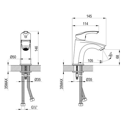 Смеситель Lemark Plus Strike LM1131C для раковины