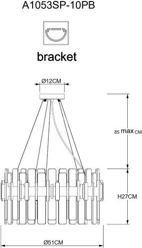 Подвесная люстра Arte Lamp A1053SP-10PB