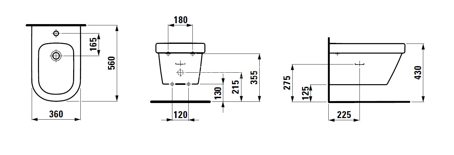 Биде подвесное Laufen LB3 белое (8.3068.2.000.302.1)