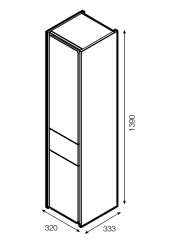 Z_RONDA Шкаф-колонна правый, белый глянец/антрацит