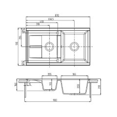 Кухонная мойка AQUATON Делия 87, две чаши, цвет кофе (1A716232DE280)