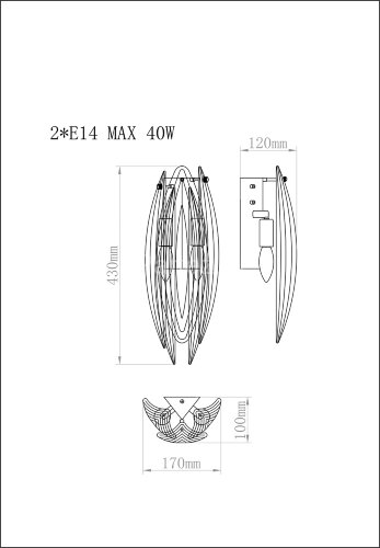Бра Garda Decor K2KG02W-2G