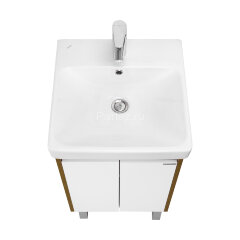 Тумба под раковину AQUATON Сканди 45 Doors универсальная, Белый/Дуб Рустикальный (1A278701SDZ90)