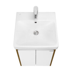 Тумба под раковину AQUATON Сканди 45 Doors универсальная, Белый/Дуб Рустикальный (1A278701SDZ90)