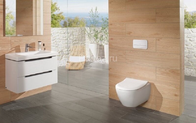 Унитаз подвесной Villeroy&Boch SUBWAY 2.0, безободковый, сиденье микролифт (5614R201)