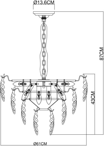 Подвесная люстра Arte Lamp A4070LM-9GO