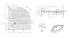 Душевой поддон Azario 900х900х150 R/L, для EDMONTON 2231 900/OTTAWA 2142 900/ONTARIO 2231 900