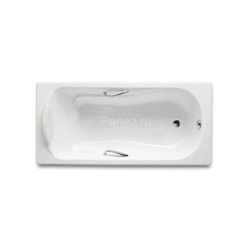 Ванна чугунная Roca HAITI 150х80, противоскользящее покрытие, отверстия для ручек