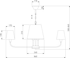 Подвесная люстра Eurosvet 60154 латунь