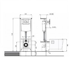 Пэк: Santeri Альфа подвесной унитаз с сиденьем + инсталляция + кнопка смыва