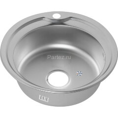 Мойка 510 MELANA 0,6/170 МАТОВАЯ в ИУ врезная круглая  с сифоном (018M ti *12)