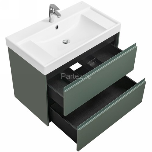 Тумба под раковину Roca Ona 800 подвесная, 2 ящика, зеленый матовый (A857630513)