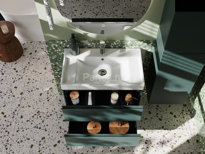 Тумба под раковину Roca Ona 800 подвесная, 2 ящика, зеленый матовый (A857630513)