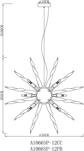Подвесная люстра Arte Lamp A1066SP-12PB