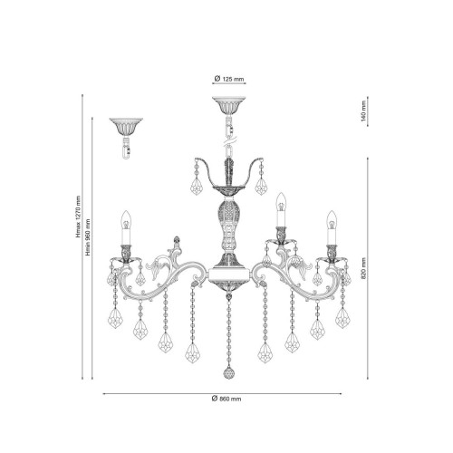 Подвесная люстра Lucia Tucci BARLETTA 122.10.5 antique