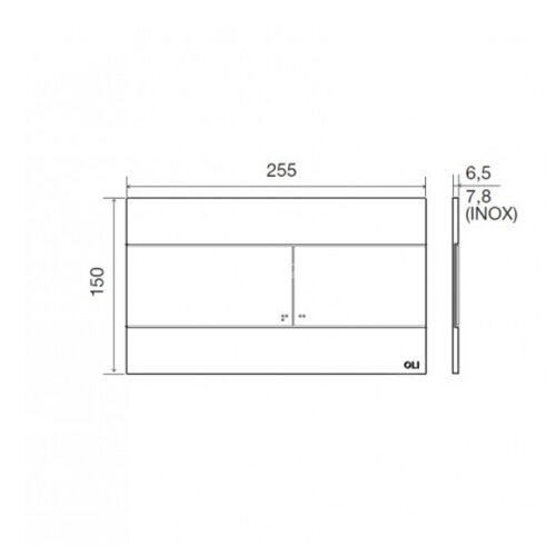Кнопка смыва Oli SLIM механическая, двойная, хром матовый (CG23000010197/CG23000018039)