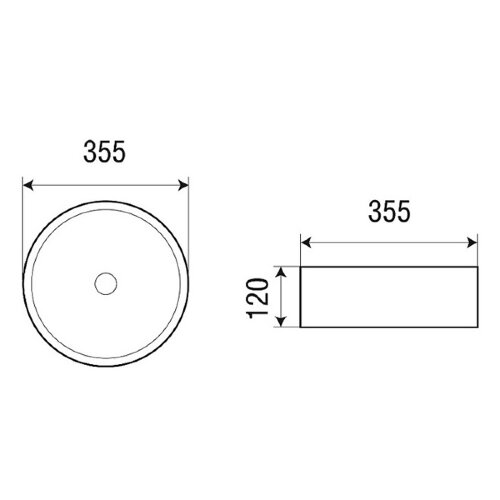 Раковина Azario 355х355х120 накладная, круглая, цвет темно-серый матовый (AZ-3134 MDG)