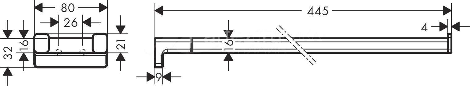 Полотенцедержатель Hansgrohe AddStoris, матовый черный (41770670)