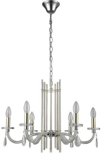 Подвесная люстра Crystal Lux AURELIO SP6 GOLD+CHROME/TRANSPARENT