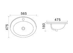 Раковина Azario 56,5х47,5х18 встраиваемая, белая (AZ-404)