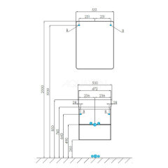 Зеркало-шкаф AQUATON СКАЙ 55 белый (1A238402SY010)