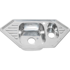 Мойка 9550C MELANA 0,8/180 1,5-я чаша врезная угловая с сифоном (222 С t *7)