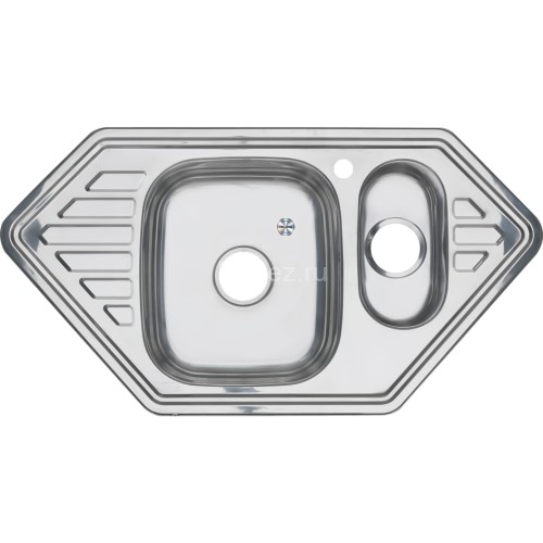 Мойка 9550C MELANA 0,8/180 1,5-я чаша врезная угловая с сифоном (222 С t *7)