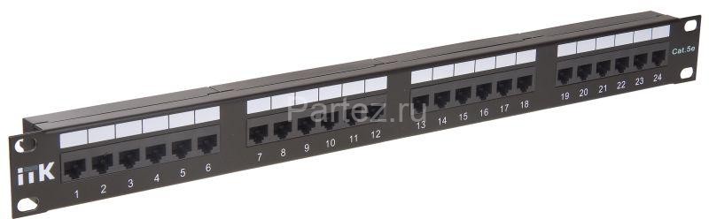 Патч-панель 1U кат.5е UTP 24 порта (IDC Dual) ITK PP24-1UC5EU-D05