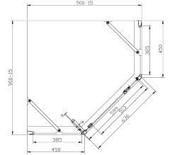 Душевое ограждение Azario DALLAS 90х90х200 хром, 5мм прозрачное стекло (AZ-112P 90х90)