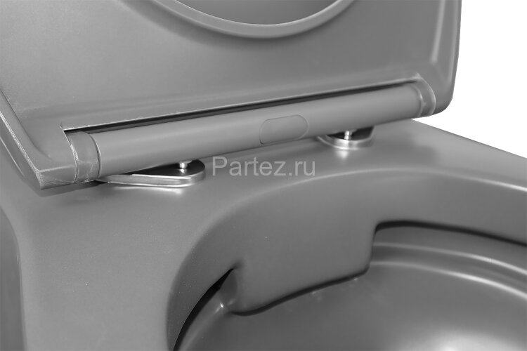 Унитаз подвесной Azario Keras 370х520х360 безободковый, с быстросъемным сиденьем микролифт, серый ма